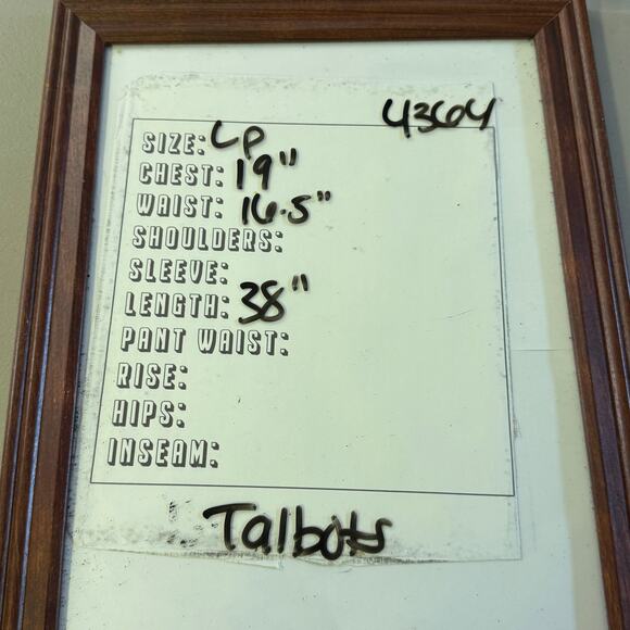 Talbots Petite Large Faux Wrap Dress Blue Red White Geometric Stripe 3/4 Sleeve - Picture 5 of 5